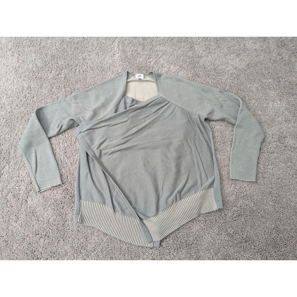 Cabi Cardigan Womens Large‎ Sweater Gray Open Front Pockets